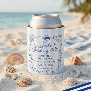 Seashells & Wedding Bells Beach Bachelorette Party Can Cooler