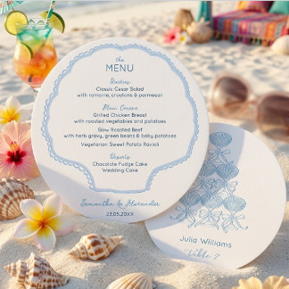 Seashells & Wedding Bells Beach Bachelorette Party Menu