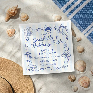 Seashells & Wedding Bells Beach Bachelorette Party Napkin