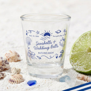 Seashells & Wedding Bells Beach Bachelorette Party Shot Glass