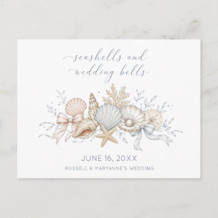 Seashells & Wedding Bells Beach Save the Date Announcement Postcard