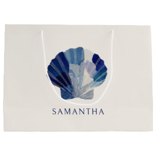 Seashells Wedding Bells Blue Beach Party Guest Large Gift Bag