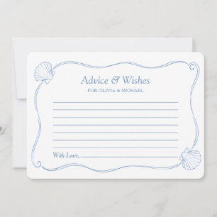 Seashells & Wedding Bells Bridal Shower Advice Card