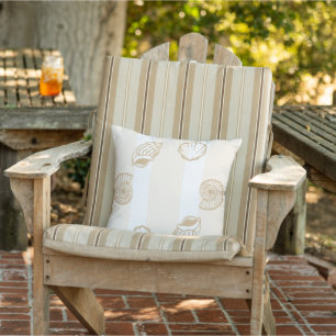 Seashells & Wedding Bells Bridal Shower Outdoor Pillow