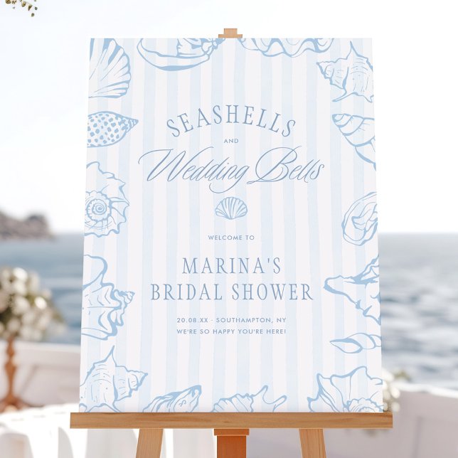 Seashells & Wedding Bells Bridal Shower Welcome Poster (Creator Uploaded)