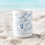 Seashells wedding bells bridesmaids gifts custom coffee mug<br><div class="desc">Seashells and wedding bells coastal bachelorette party favors bridesmaids gifts personalized coffee mug,  last toast on the coast bridesmaids gifts custom mug,  bridal shower favors,  bridal party favors,  hen night favors,  personalized coffee mug favors,  wedding favors,  personalized bachelorette party favors,  practical bridesmaids gifts,  beach party favors</div>