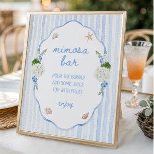 Seashells & Wedding bells Coastal Mimosa Bar Poster