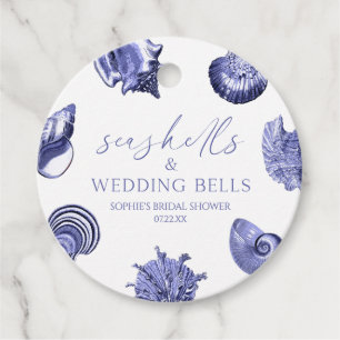 Seashells & Wedding Bells Elegant Bridal Shower  Favour Tags