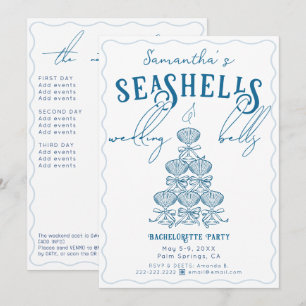 Seashells & Wedding Bells White Bachelorette Party Invitation
