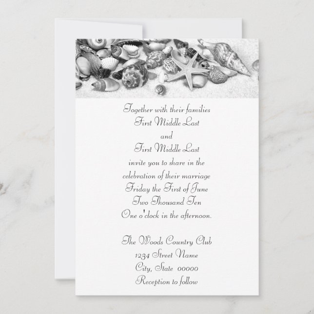 Seashells Wedding Invitations (Front)
