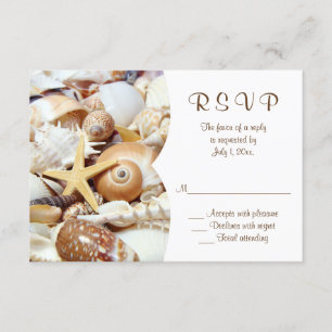 Seashells Wedding RSVP Card