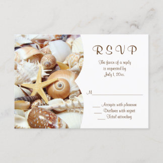 Seashells Wedding RSVP Card