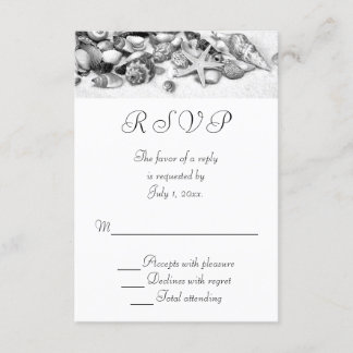 Seashells Wedding RSVP Card