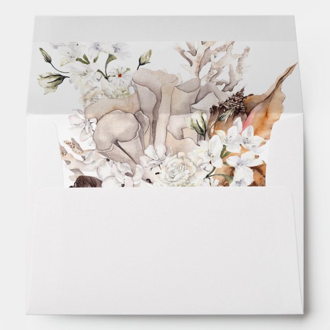 Seashells & White Floral Envelope (Back (Bottom))