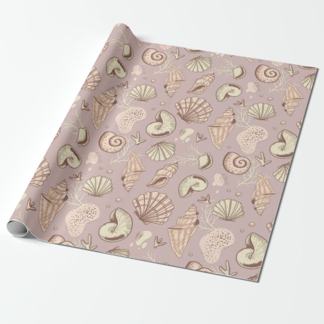 Seashells Wrapping Paper (Unrolled)