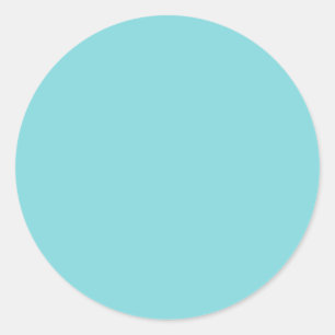 Seashore Blue Personalized Aqua Teal Background Classic Round Sticker