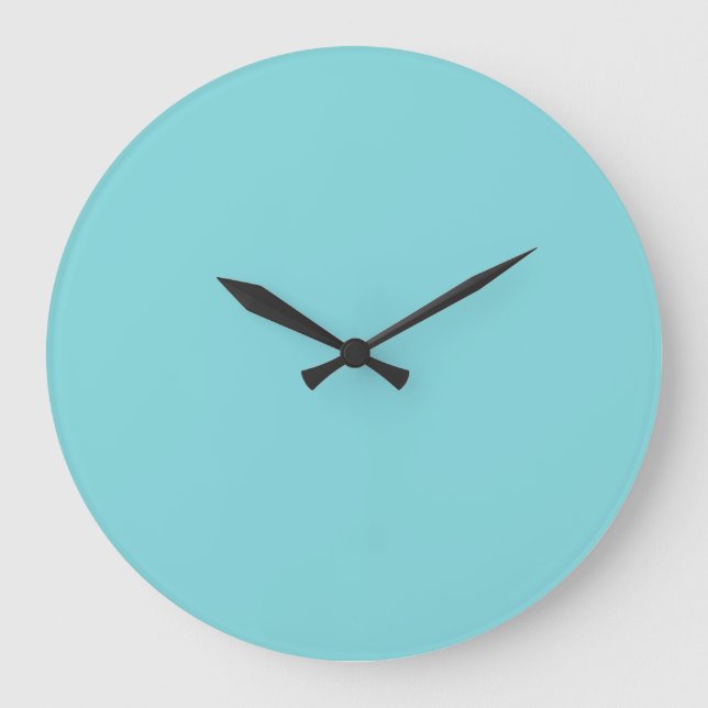 Seashore Blue Personalized Aqua Teal Background Large Clock (Front)