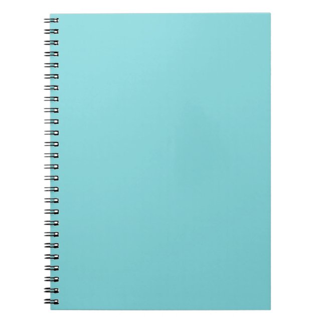 Seashore Blue Personalized Aqua Teal Background Notebook (Front)