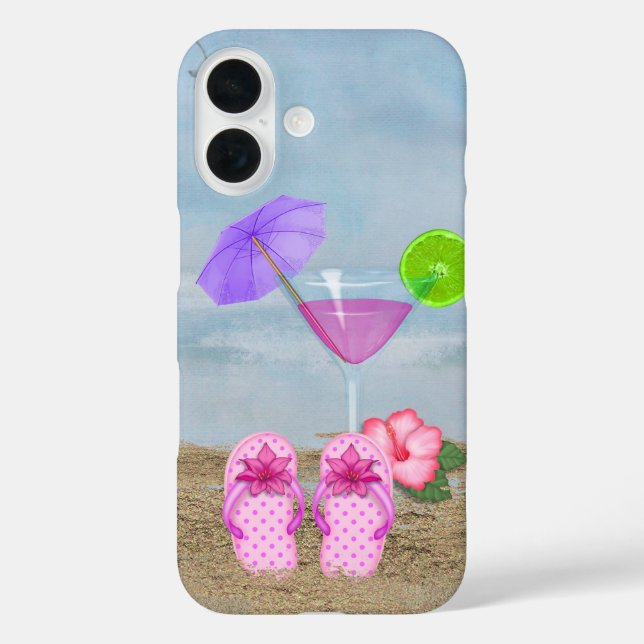 Seashore Cocktail and Flip-flops Case-Mate iPhone Case (Back)