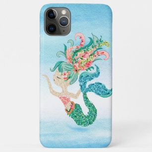 Seashore colourful flowers mermaid illustration Case-Mate iPhone case
