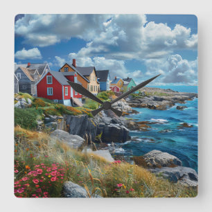 Seashore Cottage Wall Clock
