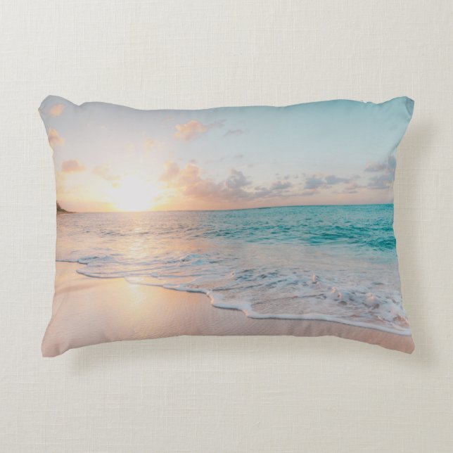 Seashore during golden hour accent pillow (Front)