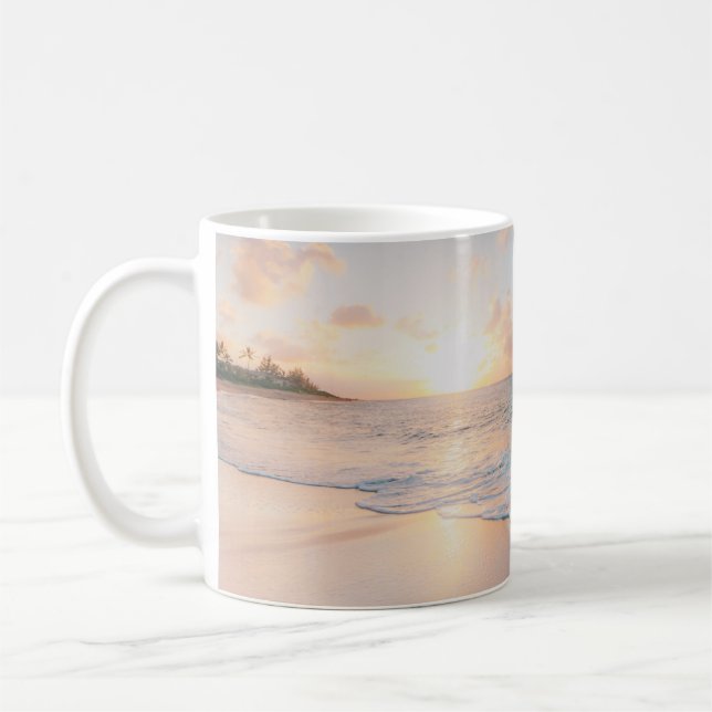 Seashore during golden hour coffee mug (Left)