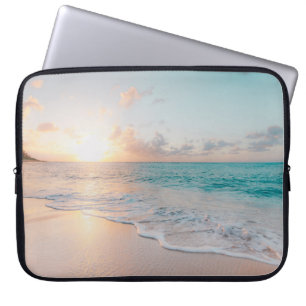 Seashore during golden hour laptop sleeve