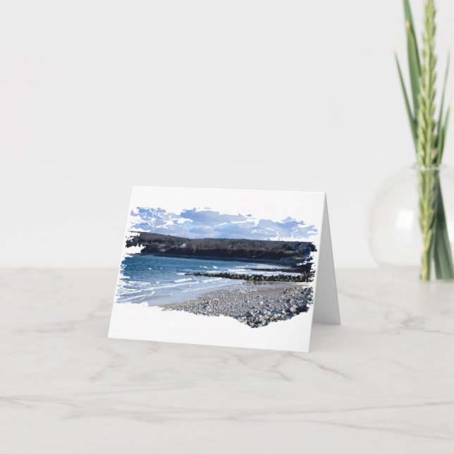 Seashore Landscape Blank Note Card (Front)