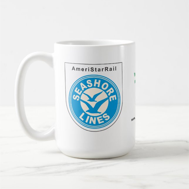 SEASHORE LINES (WHITE SHIELD) COFFEE MUG (Left)