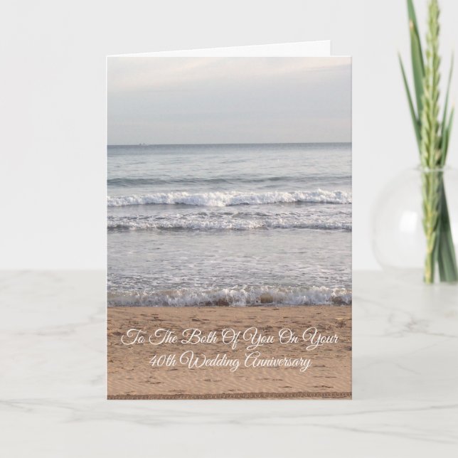Seashore Personalised 40th Wedding Anniversary Card (Front)