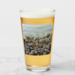 seashore rocks glass