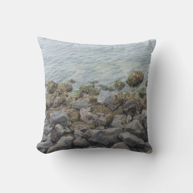 seashore rocks outdoor pillow (Front)