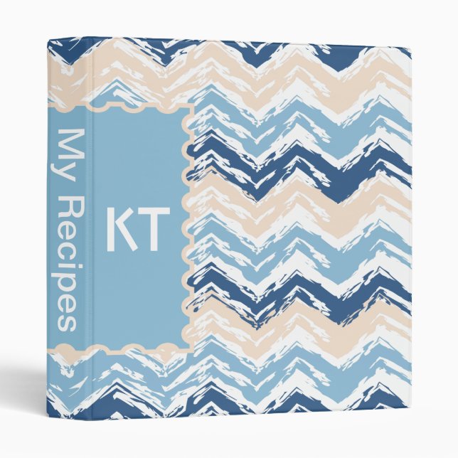 Seashore Scribble ZigZag Binder (Front/Spine)