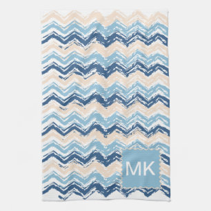 Seashore Scribble ZigZag Kitchen Towel
