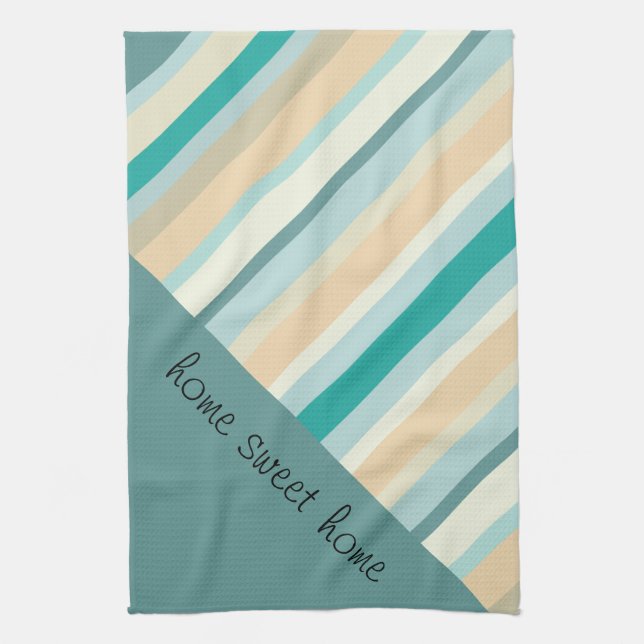 Seashore Stripes Pattern Kitchen Towel (Vertical)