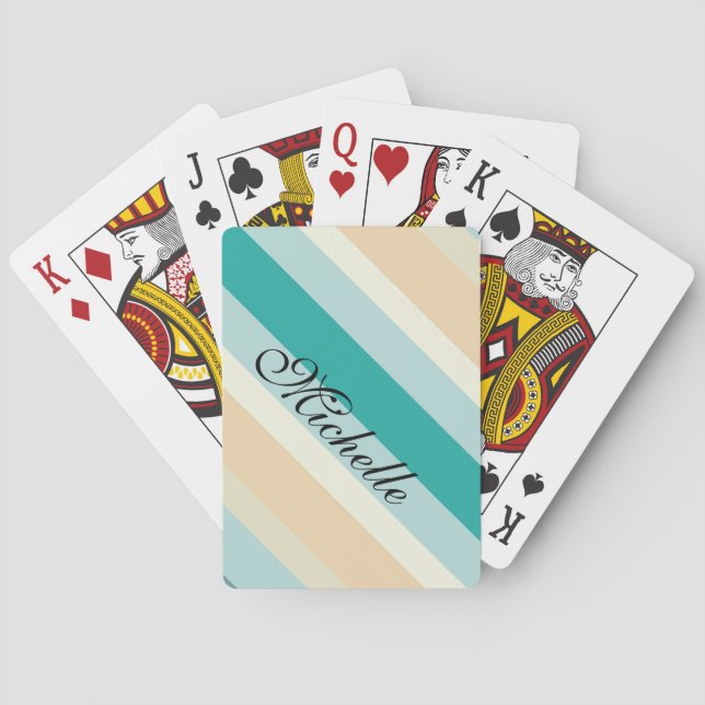 Seashore Stripes Pattern Playing Cards (Back)