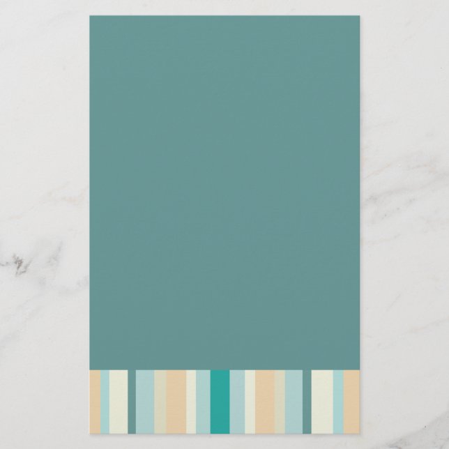 Seashore Stripes Pattern Stationery (Front)
