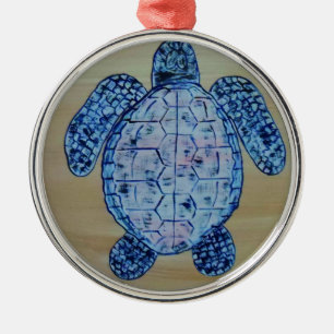 Seashore Turtle Metal Ornament