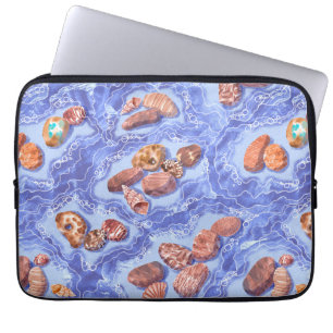 Seashore, waves, pebbles laptop sleeve