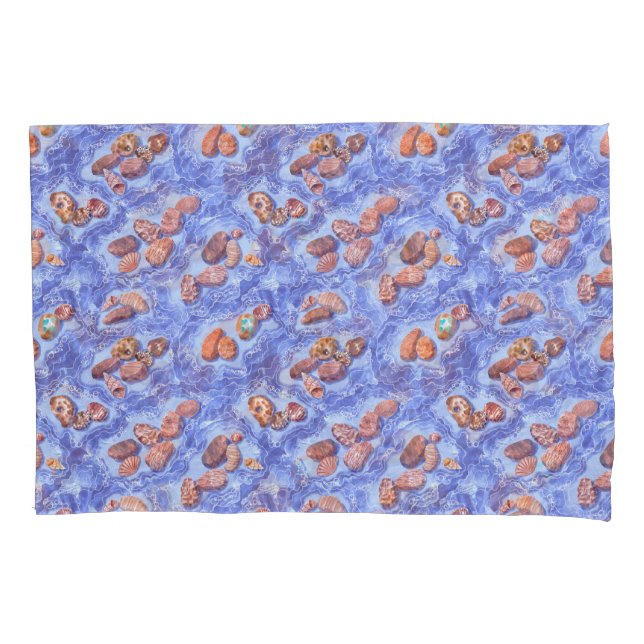 Seashore, waves, pebbles pillowcase (Front)