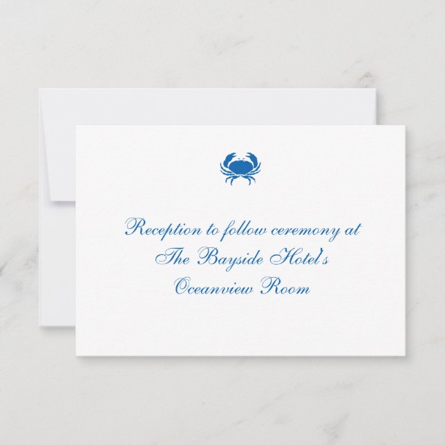 "Seashore" Wedding Reception Cards (Front)