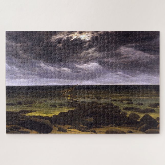 Seashore with Shipwreck by Moonlight – Friedrich Jigsaw Puzzle (Horizontal)
