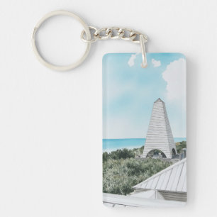 Seaside 30A Florida Watercolor Keychain