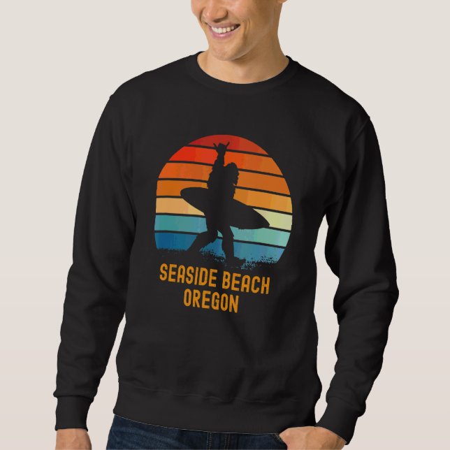 Seaside Beach  Oregon Sasquatch Souvenir Sweatshirt (Front)