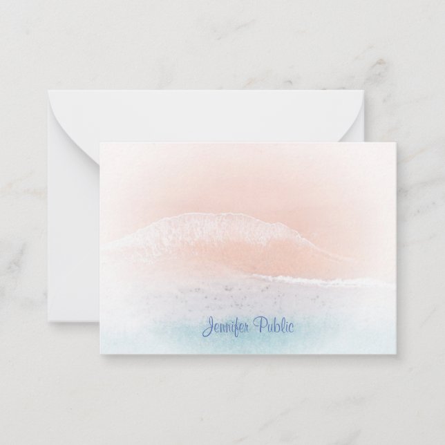 Seaside Beach Sand Monogram Hand Script Template (Front)