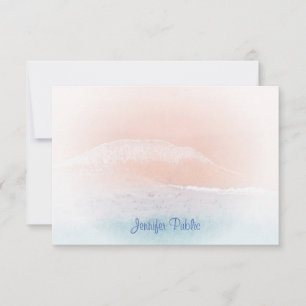 Seaside Beach Sand Sea Hand Script Monogrammed Card