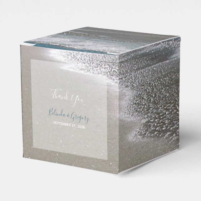 Seaside Beach & Sand Wedding  Favor Box (Front Side)