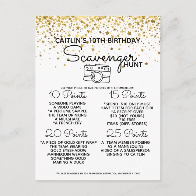 Seaside Beach scavenger hunt Announcement Postcard (Front)