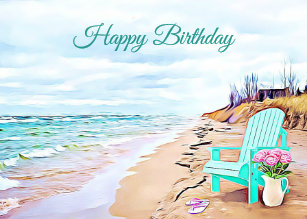 Beach Scene Birthday Cards Zazzle Ca